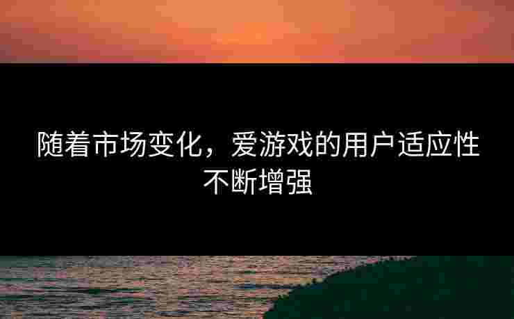 随着市场变化，爱游戏的用户适应性不断增强