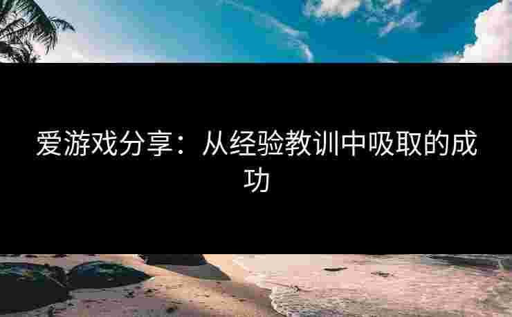 爱游戏分享：从经验教训中吸取的成功